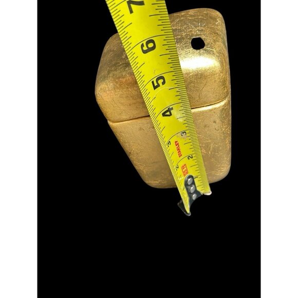 Luxe Gold Leaf Antiqued Bathroom Vanity Decor Lidded Canister Set Neiman Marcus - Picture 13 of 16